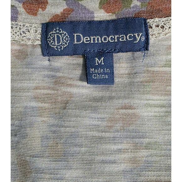 Democracy Top Floral Print Sz M Pullover - Picture 4 of 6